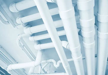 White PVC plumbing pipes